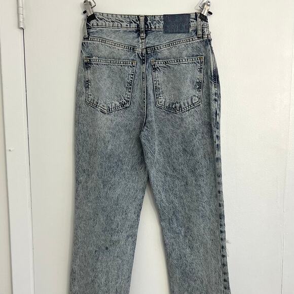 Free People My Own Lane Jeans Distressed Denim Straight Leg High Rise | Size: 26 - Picture 8 of 11